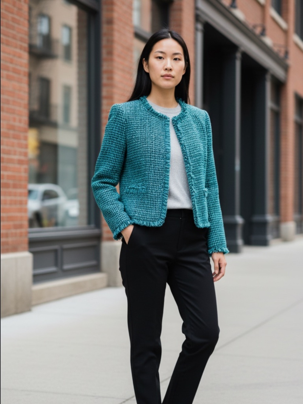 Alice + Olivia Kidman Jacket in Turquoise